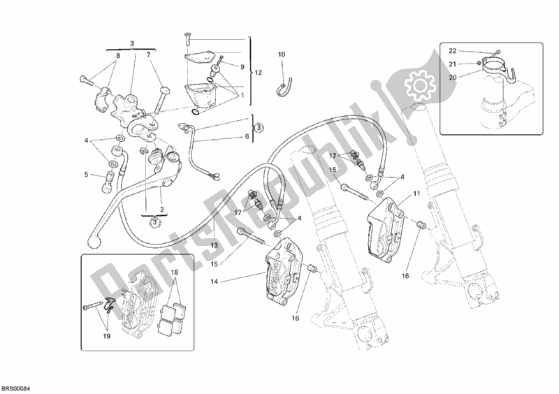 All parts for the Front Brake System of the Ducati Superbike 999 R 2003